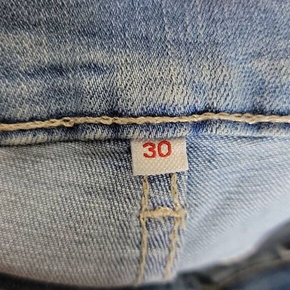 Levi 3449 Irregular Cropped Capri Rolled Cuff Light Wash Denim Jeans Size 30 - Picture 8 of 13